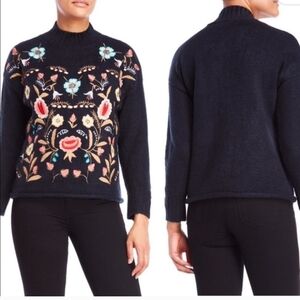 Floryday heavy embroidery sweater mock neck